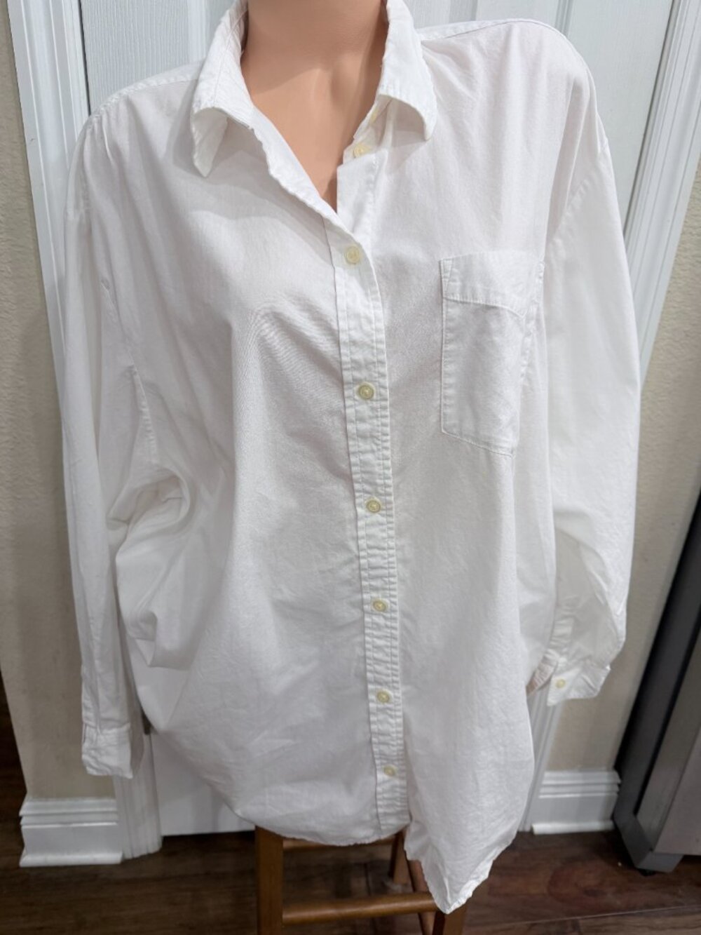 GAP The Big Shirt White Oversized Button Down Shirt XXL 100% Cotton Boyfriend